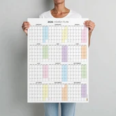 2026 Yıllık Planlayıcı Duvar Takvimi, Aylık Planlayıcı Takvim, Pastel Gökkuşağı Renkler thumbnail 2