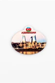 Azerbaycan Flame Towers Oval Magnet thumbnail 3