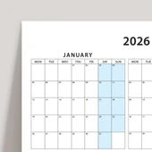 2026 Yıllık Planlayıcı Duvar Takvimi, Aylık Planlayıcı Takvim, Pastel Gökkuşağı Renkler thumbnail 3