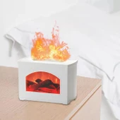 Ozmik Fityle Hava Nemlendirici Simülasyon Alev 270 Ml Dekoratif Otomatik Kapanma Taşınabilir Beyaz thumbnail 2