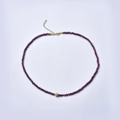 925 Ayar Gümüş Altın Kaplama Doğal Yakut Taşlı Kolye - NGS00114 - 4