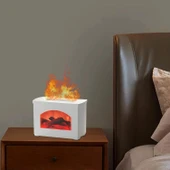 Ozmik Fityle Hava Nemlendirici Simülasyon Alev 270 Ml Dekoratif Otomatik Kapanma Taşınabilir Beyaz thumbnail 3