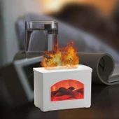 Ozmik Fityle Hava Nemlendirici Simülasyon Alev 270 Ml Dekoratif Otomatik Kapanma Taşınabilir Beyaz thumbnail 4