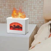 Ozmik Fityle Hava Nemlendirici Simülasyon Alev 270 Ml Dekoratif Otomatik Kapanma Taşınabilir Beyaz thumbnail 1