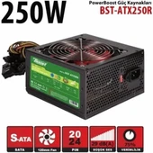 POWERBOOST BST-ATX250R 250W Atx PSU 12 Cm Kırmızı Fan RETAIL BOX (KUTULU) - 1