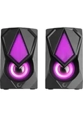 RAMPAGE RMS-G19 1+1 5W USB 5V RGB LEDLI Siyah Hoparlör - 1