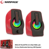 RAMPAGE RMS-G7 FALSETTO 1+1 6 W USB 5V RGB LEDLI Kırmızı Hoparlör - 1