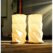 Ozmik Dönen Kitap Işığı ABS Ahşap ve Kağıt Lamba Taşınabilir USB Şarj Edilebilir thumbnail 9