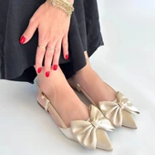 Cenya Bej Saten Babet Ayakkabı - 4