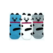 3 Çift Köpek Temalı 3 Boyutlu Kulaklı Pamuklu Yumuşak Kadın Bilek Çorap thumbnail 1