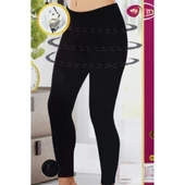 Korseli Dikişsiz İz Yapmaz Bayan Uzun Tayt 17000 Siyah thumbnail 1