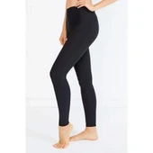 Kadın İçi Pamuklu Termal Pijama Tayt İçlik Siyah thumbnail 1