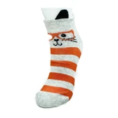 3 Çift Kedi Temalı 3 Boyut Kulaklı Pamuklu Esnek Kadın Bilek Çorap thumbnail 2