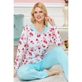 Bayan Uzun Kollu Pijama Takımı Model no 7579 - 2