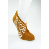 2 Çift El Örgüsü Kışlık Şık Kadın Yün Patik Set 7 thumbnail 4