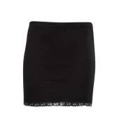 Kadın Dantel Detaylı Mini Jüpon Etek Astarı Siyah - 3001A thumbnail 2