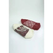 2 Çift El Örgüsü Kışlık Şık Kadın Yün Patik Set 2 thumbnail 1