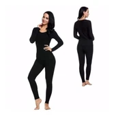 Kota Kadın Kışlık Termal Sıcak Tutan Tayt ve Fanila Takım 2'li Set Siyah thumbnail 1