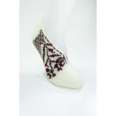 2 Çift El Örgüsü Kışlık Şık Kadın Yün Patik Set 1 thumbnail 5