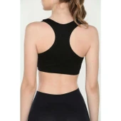 Elite Life Geniş Askılı Kadın Destekli Sporcu Büstiyer Siyah Sütyen 777 thumbnail 2