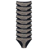 9 Adet Leopar Desenli Likralı Yumuşak Dokulu Kadın Slip Külot thumbnail 1