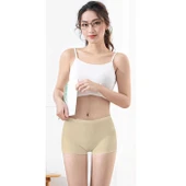 6 Adet Kadın Dikişsiz Görünmez İz Yapmaz Mini Şort Boxer Siyah Beyaz Ten thumbnail 3