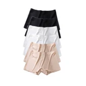 6 Adet Kadın Dikişsiz Görünmez İz Yapmaz Mini Şort Boxer Siyah Beyaz Ten thumbnail 2