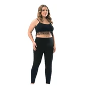 Kota Büyük Beden Kadın Uzun Paça Likralı Sporcu Düz Tayt Siyah 4000 thumbnail 1