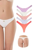 5 Adet Pamuklu Kadın Klasik Tanga Soft Renkler thumbnail 1