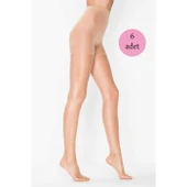 6 Adet Kadın Super İnce Mat 15 Den Külotlu Çorap Ten thumbnail 1