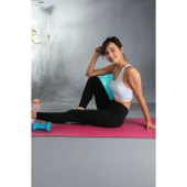 Kota Kadın Uzun Paça Katlamalı Likralı Sporcu Düz Tayt Siyah 4000 - 2