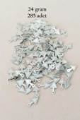 Oya Abiye Bileklik Kolye Pleksi Metalik Plastik Pul Gümüş Renk 24 gram 285 adet - BNC565 - 1