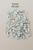 Oya Abiye Bileklik Kolye Pleksi Metalik Plastik Pul Gümüş Renk 8 gram 155 adet - BNC509 thumbnail 1