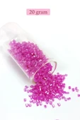 Kesme Cam Boncuk 2mm - 20 Gram - Şeffaf Fuşya -BNC315 thumbnail 1