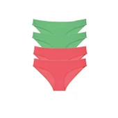 4 adet Eko Set Likralı Kadın Slip Külot Yeşil Fuşya thumbnail 1