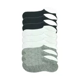 9 Adet Çocuk Sneaker Patik Çorap Siyah Beyaz Gri - 1