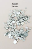 Oya Abiye Bileklik Kolye Pleksi Metalik Plastik Pul Gümüş Renk 8 gram 70 adet - BNC510 - 1