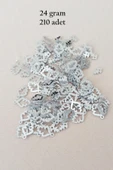 Oya Abiye Bileklik Kolye Pleksi Metalik Plastik Pul Gümüş Renk 24 gram 210 adet - BNC573 - 1