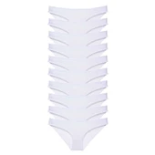 10 adet Süper Eko Set Likralı Kadın Slip Külot Beyaz thumbnail 1