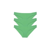 3 adet Süper Eko Set Likralı Kadın Slip Külot Yeşil thumbnail 1