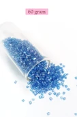 Kesme Cam Boncuk 2mm - 60 Gram - Şeffaf Mavi - BNC374 thumbnail 1