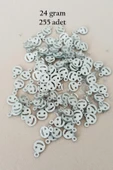 Oya Abiye Bileklik Kolye Pleksi Metalik Plastik Pul Gümüş Renk 24 gram 255 adet - BNC585 thumbnail 1