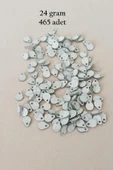 Oya Abiye Bileklik Kolye Pleksi Metalik Plastik Pul Gümüş Renk 24 gram 465 adet - BNC569 - 1