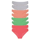 8 adet Süper Eko Set Likralı Kadın Slip Külot Gri Pudra Yeşil Fuşya thumbnail 1