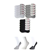 Siyah Gri ve Beyaz Kadın Babet Çorap 15 çift thumbnail 1