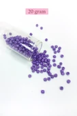 Dökme Cam Kum Boncuk Büyük Boy (6/0) 4 mm - 20 Gram - Mor - BNC80 thumbnail 1