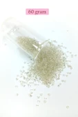 Dökme Cam Kum Boncuk (11/0) 2 mm - 60 Gram - Şeffaf Beyaz - BNC053 thumbnail 1