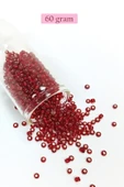 Dökme Cam Kum Boncuk (8/0) 3 mm - 60 Gram - Koyu Kırmızı - BNC224 thumbnail 1