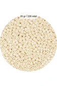 Beyaz Renk 4 mm Yaklaşık 220 adet/20 gram Cam Boncuk Oya Yazma Bileklik ve Kolye - 1