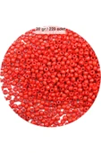 Koyu Turuncu Renk 4 mm Yaklaşık 220 adet/20 gram Cam Boncuk Oya Yazma Bileklik ve Kolye - 1